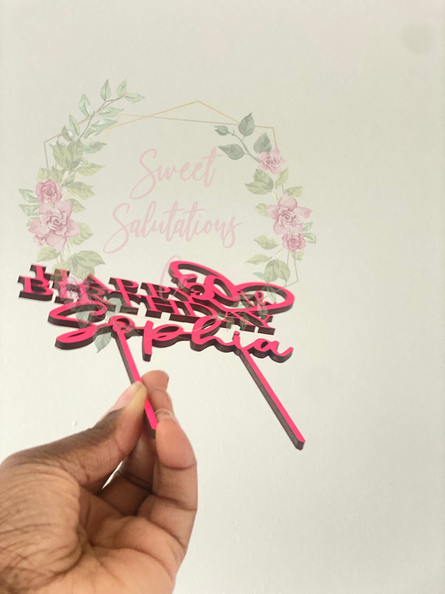 Birthday Cake Topper - Wood