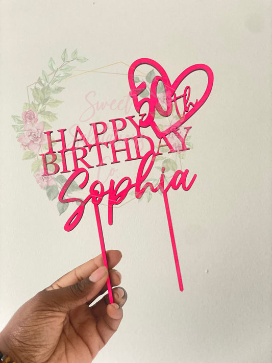 Birthday Cake Topper - Wood