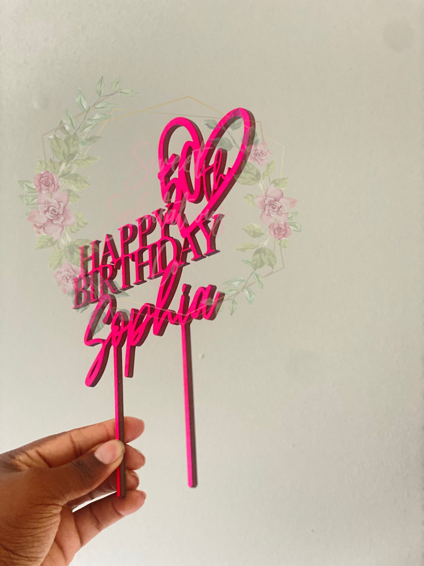 Birthday Cake Topper - Wood